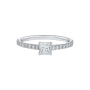 Anel Solitário Princess Ouro Branco 0.70ct