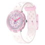 Relógio Flik Flak de criança branco e rosa