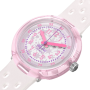 Relógio Flik Flak de criança branco e rosa
