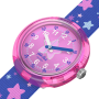 Relógio Flik Flak de criança rosa e azul estrelas