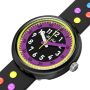 Relógio Flik Flak de criança preto e roxo