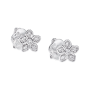 Brincos Wild Flower Petite Ouro Branco e Diamantes imagem 2
