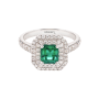 Anel Ouro Branco, Esmeralda Zambia e Diamantes imagem 1