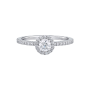 Anel solitário Halo Ouro Branco 0.50ct