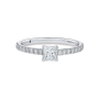 Anel Solitário Princess Ouro Branco 0.50ct