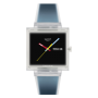 Relógio Swatch homem Preto e Azul Quadrado Data