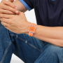 Relógio Swatch homem Laranja Quadrado  Data